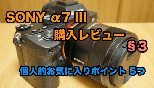 α7 III 購入レビュー §3 個人的お気に入りポイント5つ