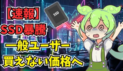 【速報】SSDコンシューマー市場完全終了！大暴騰で一般ユーザーが買えない価格へ【ずんだリサーチ】